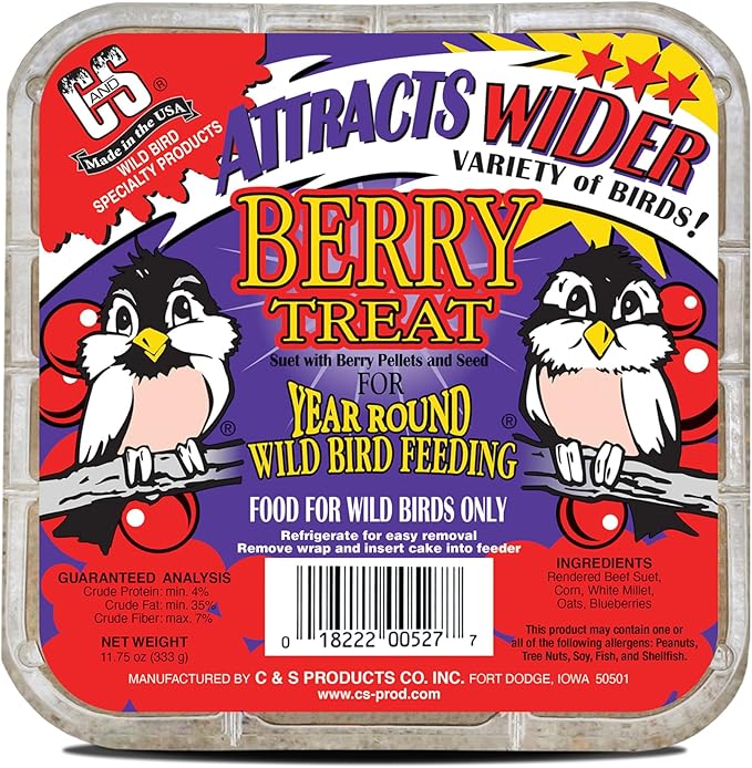 C&S Berry Suet Treat, 11.75 Ounce, 8 Pack