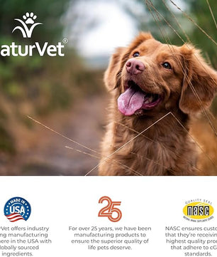 NaturVet All-in-One Dog Supplement - for Joint Support, Digestion, Skin, Coat Care – Dog Multivitamins with Minerals, Omega-3, 6, 9 – Wheat-Free Vitamins for Dogs – 120 Soft Chews