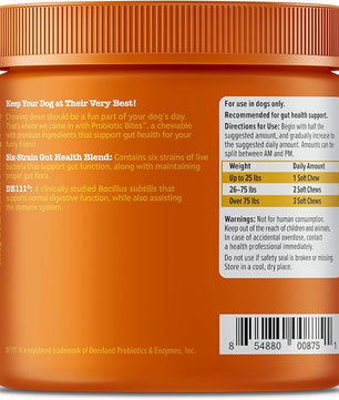 Zesty Paws Probiotics for Dogs, Digestive Enzymes Gut Flora, Digestive Health, Diarrhea & Bowel Support, DE111, Dog Probiotics Soft Chew for Pet Immune System, Chicken, 90 Ct