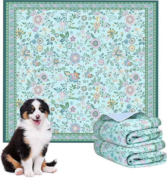 Pee Pads for Dogs Washable 48"x48", Extra Large Reusable Puppy Pads, Super Absorbent Whelping Pads Mat , Non-Slip Waterproof Pet Training Pads for Couch, Crate, Potty Training