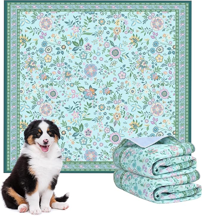 Pee Pads for Dogs Washable 48"x48", Extra Large Reusable Puppy Pads, Super Absorbent Whelping Pads Mat , Non-Slip Waterproof Pet Training Pads for Couch, Crate, Potty Training