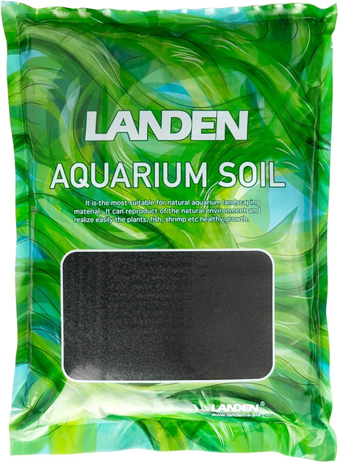 Landen Aqua Soil Substrate for Natural Planted Aquarium, Plant or Shrimp Stratum, Clay Gravel and Stable Porous Substrate for Freshwater Aquarium, Black Color 40lbs