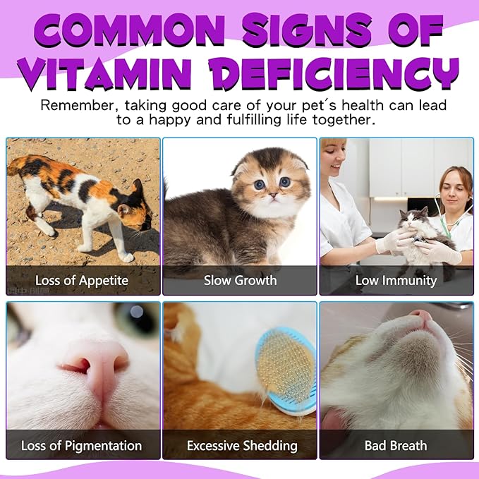 Cat Multivitamin, 15 in 1 Cat Vitamins Liquid Drops, Supports Immune Health, Promotes Joint, Skin and Coat Health, Cats Vitamin and Supplements with Glucosamine & Cranberry 2 fl oz