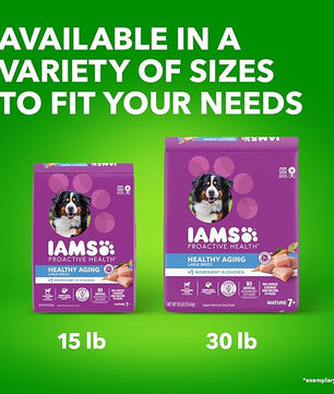 IAMS Proactive Health Healthy Aging Large Breed Dog Food for Mature and Senior Dogs with Real Chicken, 15 lb. Bag