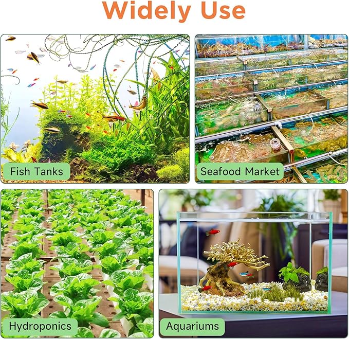 hygger Aquarium Air Stone, 4.1 Inch Nano Air Stone Makes Super Tiny Bubbles, Ultra Quiet Dissolved Oxygen Diffuser Small Airstone with Stainless Steel Base for Aquarium, Fish Tank & Hydroponic, Round