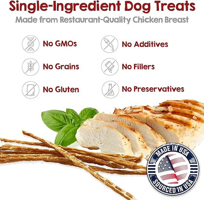 Riley's Slims Chicken Sticks for Dogs - Natural USA Sourced Dehydrated Chicken Jerky Treats, Made in The USA - 2 Pack