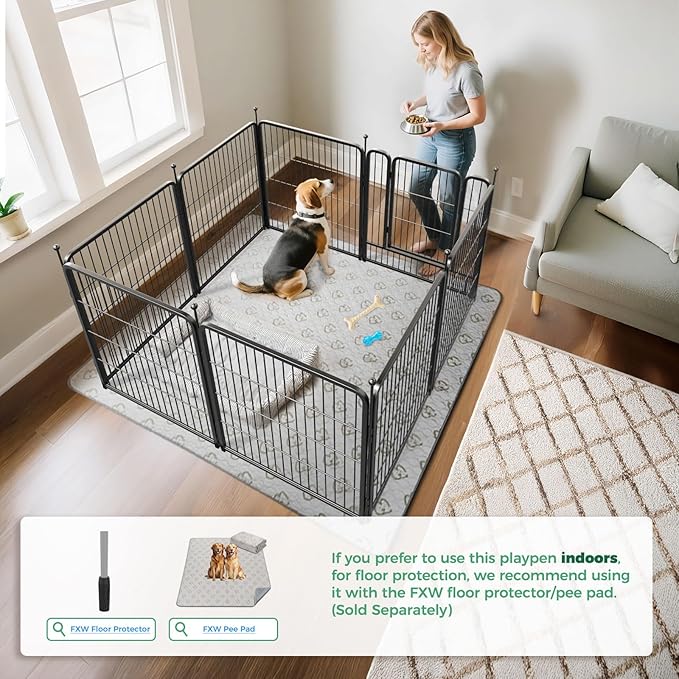 FXW Rollick Unleashed Dog Playpen for Indoor, Yard, RV Camping, 32 inch 8 Panels for Small and Medium Dogs│Patented