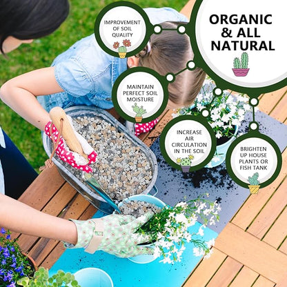 10 LBS GreyMixed Pea Gravel, Natural Succulent and Cactus Gravel Pebbles, Pebbles for Indoor Plants, Natural Gardens Mulching, for Houseplants, for Aquarium Gravel, to Maintain Soil Aeration(4-6mm)