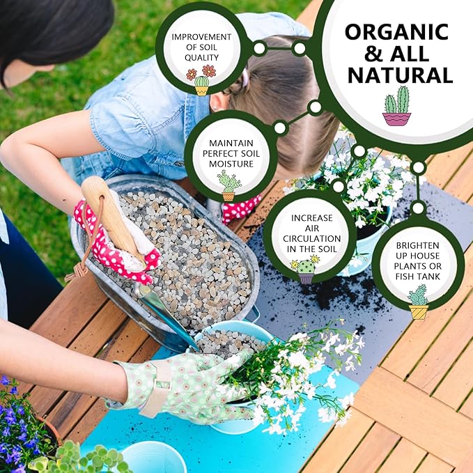 30 LBS GreyMixed Pea Gravel, Natural Succulent and Cactus Gravel Pebbles, Pebbles for Indoor Plants, Natural Gardens Mulching, for Houseplants, for Aquarium Gravel, to Maintain Soil Aeration(4-6mm)