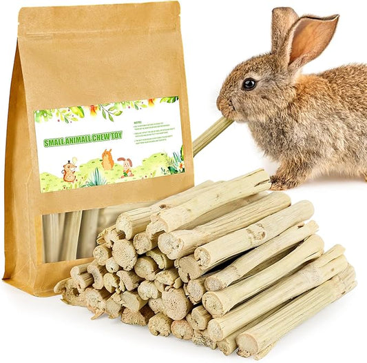 800g/1.76lb Bunny Toys Sweet Bamboo Sticks for Rabbits Bunny Chew Toys Molar Treats Snack for Small Animals Hamsters Chinchillas Guinea Pigs