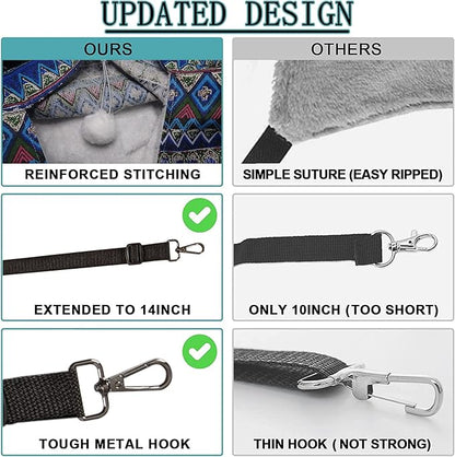 JSPYFITS Cat Cage Hammock with Ball,Double Layer Hanging Adjustable Soft Pet Bed Suit for Kitten Ferret Puppy Rabbit or Small Pet, 2 Level Indoor Bed for All Season(Blue Whale)