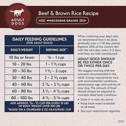 Natural Balance Limited Ingredient Adult Dry Dog Food with Healthy Grains, Beef & Brown Rice Recipe, 12 Pound (Pack of 1)
