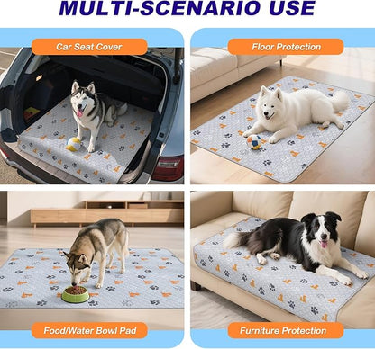 Washable Pee Pads for Dogs, 1 Pack Absorbent Reusable Training Dog Pads Pet Puppy Pads, Non-Slip Potty Pads for Whelping, Playpen, Crate, Bed, Orange, 72"x72"