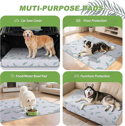 Washable Pee Pads for Dogs, 4Pack Reusable Puppy Pads, Super Absorbent & Leakproof Dog Pads, Anti-Slip Dog Pee Pads for Puppy Training & Incontinence, Leaf Pattern 18"x24"