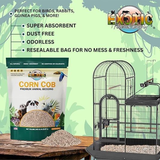 Natural Corn Cob Bedding, Corn Cob Litter, Dust-Free, Birds and Small Animals, ~10 lbs (690 CU in)