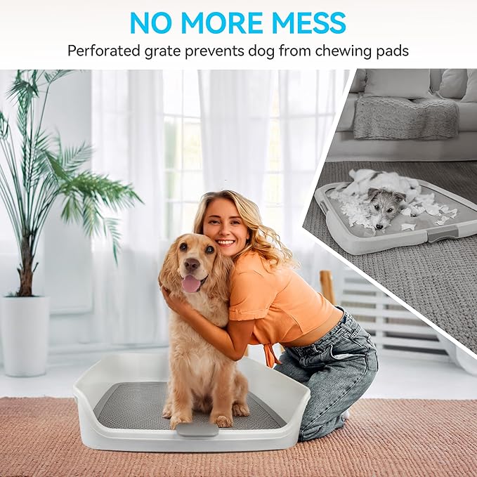ALL FOR PAWS Pee Pad Holder, XL Dog Litter Box, Puppy Pads Holder, Puppy Potty Tray for Small/Medium/Large Dog Potty Training, 25" x 25"