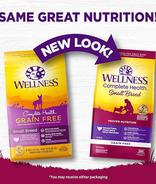 Wellness Complete Health Dry Dog Food, Small Breed, Grain Free, Natural, Turkey, Chicken, & Salmon Recipe (11-Pound Bag)