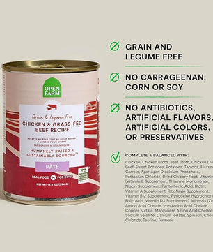 Open Farm Canned Dog Food Variety Pack, Paté for Complete & Balanced Nutrition, Grain-Free & Legume-Free Wet Dog Food, 12.5oz Cans (Pack of 12)