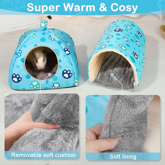 Unicorn Catcher Guinea Pig Hideout and Tunnel, 2 Pack Soft Washable Guinea Pig Bedding Accessories for Cages
