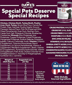Dave's Pet Food Glucosamine Chondroitin for Dogs, Hip and Joint Support, Gluten-Free, Wet Senior Dog Food, 13.2 oz (Case of 12)
