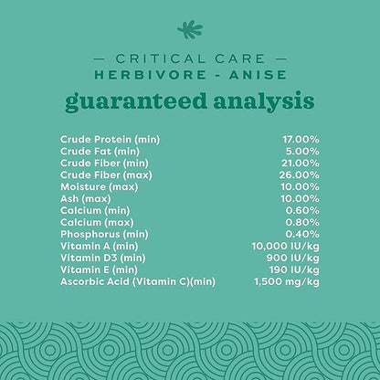 Oxbow Critical Care Herbivore, Emergency Guinea Pig Food, Rabbit Food for Recovery, Natural Anise Flavor, Veterinary Formula, Critical Care for Guinea Pig Emergency Kit, 141 gram bag