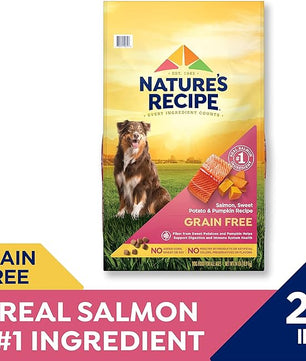 Nature’s Recipe Grain Free Salmon, Sweet Potato & Pumpkin Recipe Dry Dog Food, 24 lb. Bag