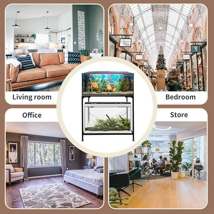 tongmo 40 Gallon Fish Tank Stand, 2 Stands Metal Aquarium Stand, Aquarium Turtle Tank (40 Gallon-Black)