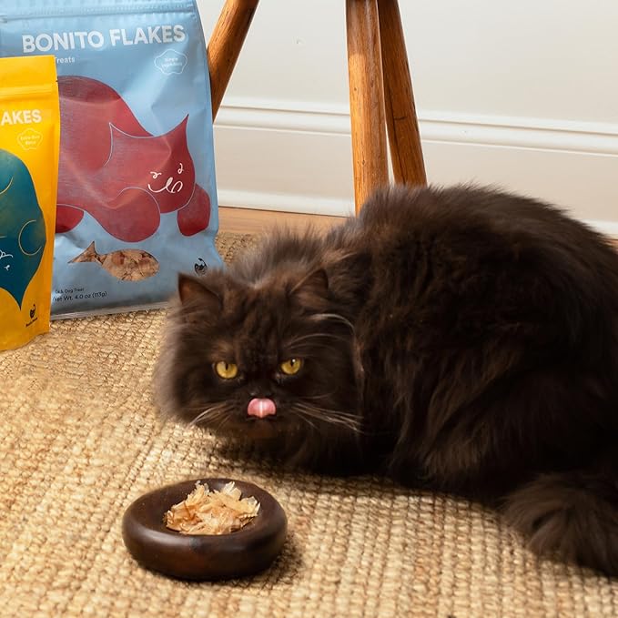 Premium Bonito Flakes Treats for Cats & Dogs – 100% Wild-Caught, Single-Ingredient, High-Protein, All-Natural – No Additive, Grain-Free – Single-Ingredient – Large Flakes – 4.0oz