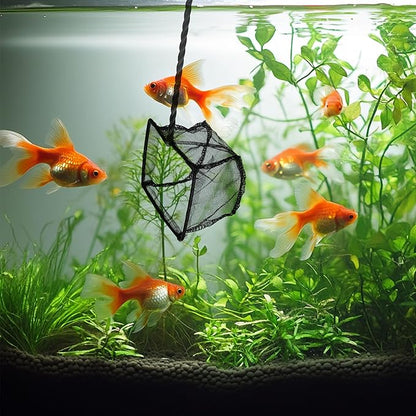 3 Pack Aquarium Net, Multi-Size Fine Quick Fish Catch Nets Extra Soft Nylon Fishing Nets with Plastic Handle for Aquarium Fish Tank Supplies- Black (4in,5in, 6in)