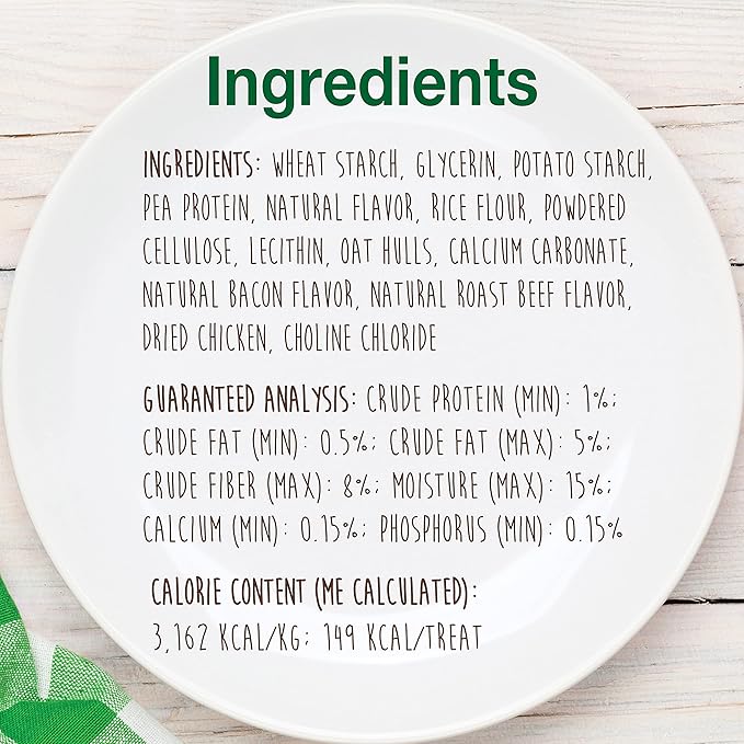 Nylabone Healthy Edibles Natural Dog Chews Long Lasting Bacon Flavor Treats for Dogs, Small/Regular (3 Count)