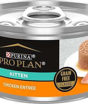 Purina Pro Plan Grain Free Pate Wet Kitten Food, Chicken Entree - (Pack of 24) 3 oz. Pull-Top Cans