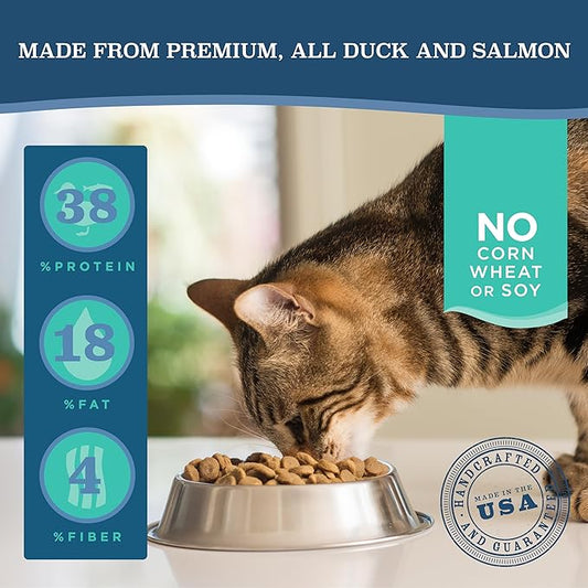 Blackwood Dry Cat Food, Special Diet Formula for Sensitivities, Duck Meal, Salmon Meal & Field Pea Recipe, 13.2 Pound Bag, High Protein, Slow Cooked, Grain Free