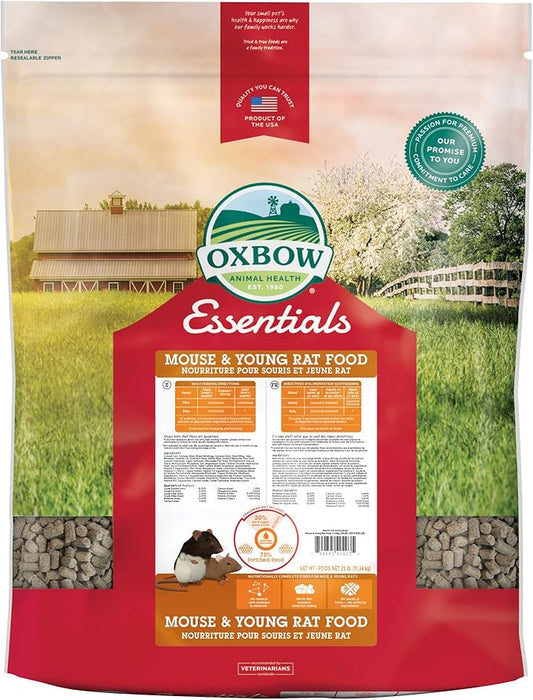 Oxbow Essentials Mouse Food/Young Rat Food - 25 lb