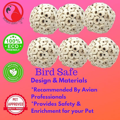 Bonka Bird Toys 2117 Pk6 Sola Atta Balls Foot Talon Craft Part Parrot Bird Toys Conure Parakeet Cockatiel