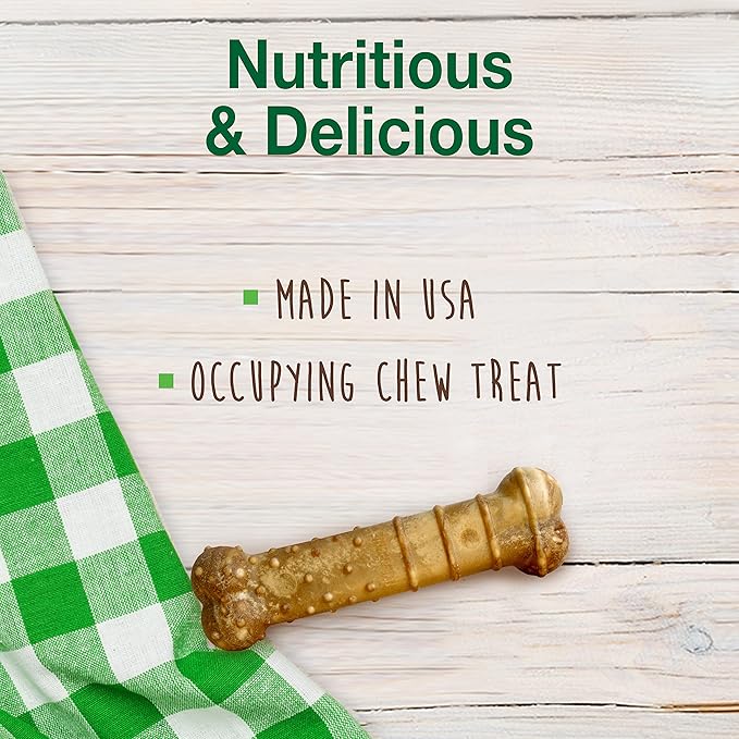 Nylabone Healthy Edibles Natural Dog Chews Long Lasting Chew Treats for Dogs, Turkey & Apple Flavor, X-Small/Petite (12 Count)