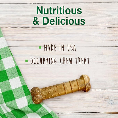 Nylabone Healthy Edibles Natural Dog Chews Long Lasting Chew Treats for Dogs, Turkey & Apple Flavor, X-Small/Petite (12 Count)