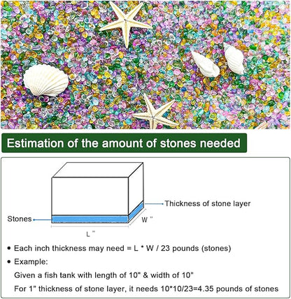 BXI 2.2 Lbs Small Aquarium Substrate Gravel Sand, Polished Smooth Fish Tank Gravel, Colorfast Uncoated Vibrant Blue Sea Glass, Decorative Stones for Vase Fillers, Fairy Garden, Potted Plants