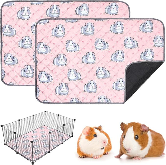 Guinea Pig Cage Liners Waterproof Guinea Pig Pee Pads, Digital Print Washable Reusable & Anti Slip Guinea Pig Bedding Fast and Super Absorb Water for Small Animals Rabbit Hamster Rat