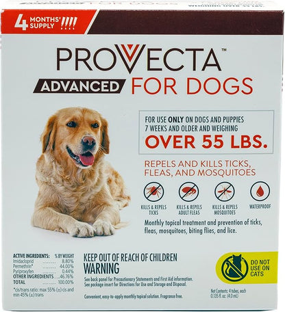 Provecta® Advanced for Dogs (XL) Over 55 lbs – 4 Mos/Box