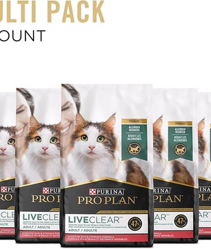Purina Pro Plan Allergen Reducing, Sensitive Skin & Stomach, High Protein Cat Food, LIVECLEAR Turkey and Oatmeal Formula - 5.5 lb. Bag