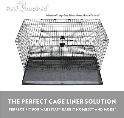 Paw Inspired Disposable Guinea Pig Cage Liners | Bamboo Charcoal Odor Controlling | Super Absorbent Liners Pee Pads for Ferrets, Rabbits, Hamsters, and Small Animals (36x18 (Wabbitat 37") - 16 ct)