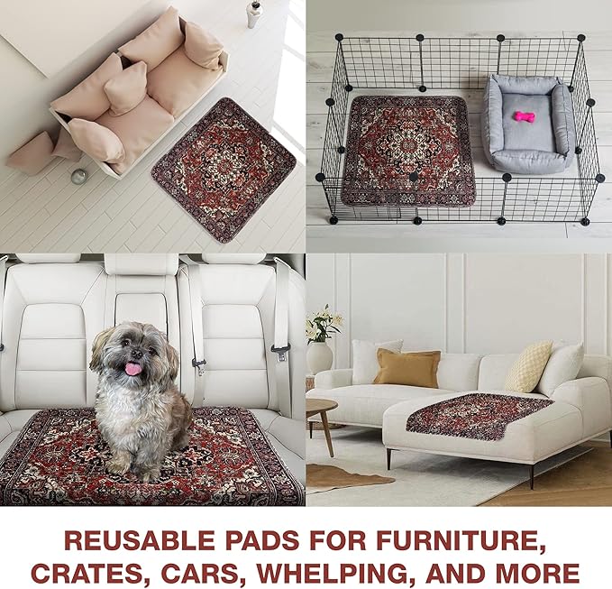 Washable Pee Pads for Dogs - Super Absorbent Reusable Puppy Training Pads - 100% Waterproof, Leak-Proof & Non-Slip Whelping Pads for Pet Housebreaking