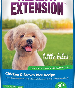 Health Extension Little Bites Dry Dog Food for Small Breeds, Chicken & Brown Rice Recipe, with Probiotics & Superfoods for Digestion & Coat Health, 18 lb Bag (Pack of 1)