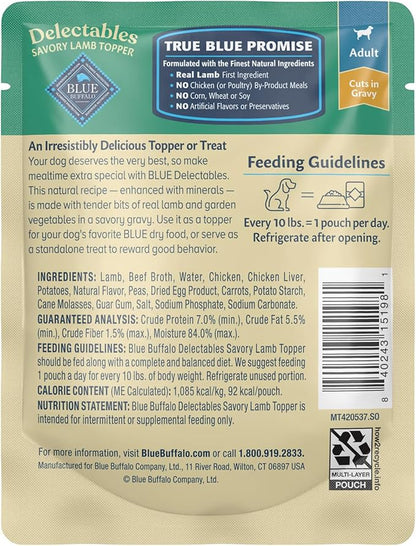 Blue Buffalo Delectables Natural Wet Dog Food Topper, Lamb Dinner 3oz (Pack of 24)