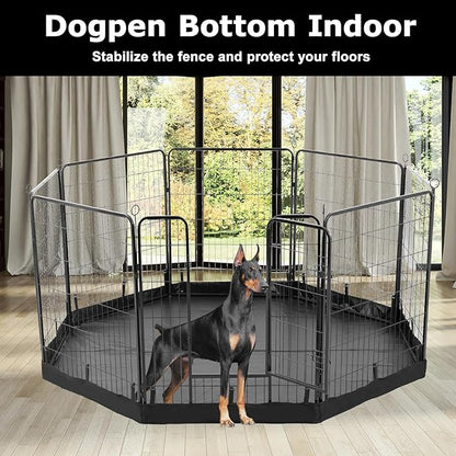 PJYuCien Dog Playpen Bottom Pad, Fits 32 Inch Width 8 Panels Regular Octagon Metal Exercise Pet Playpen, Black (Note:Playpen Not Included)