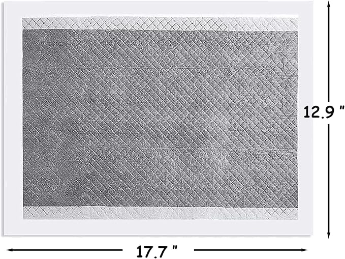 kathson Rabbit Pee Pads Disposable Cage Liners 100PCS All Absorb Black Carbon Odor Control Bunny Training Accessories with Quick-Dry Surface for Puppy Guinea Pig Kitten Hedgehog Small Animals