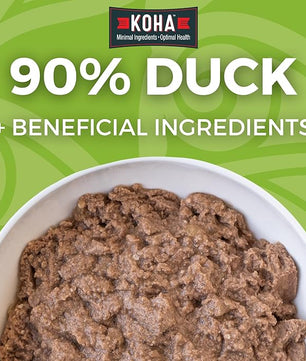 KOHA Limited Ingredient Diet Duck Entrée for Dogs - Sensitive Stomach Canned Dog Food - High Protein, No Fillers Pate Dog Food - 13 oz Pack of 12