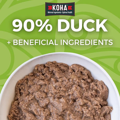 KOHA Limited Ingredient Diet Duck Entrée for Dogs - Sensitive Stomach Canned Dog Food - High Protein, No Fillers Pate Dog Food - 13 oz Pack of 12