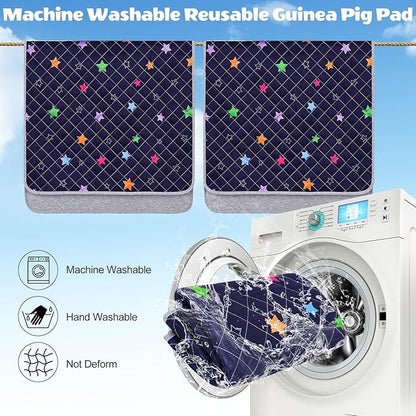 2 Pack Guinea Pig Bedding, Washable Guinea Pig Cage Liner Reusable Guinea Pig Mat Waterproof Guinea Pig Bedding for Cage, Super Absorbant Guinea Pig Pee Pads for Small Animals Hamster Rabbit Squirrel