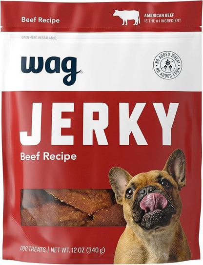 Amazon Brand - Wag Soft & Tender American Jerky Dog Treats – Beef Recipe (12 oz)